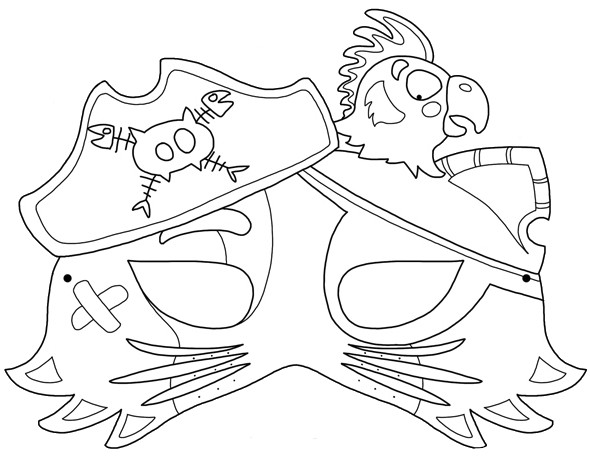 masque pirate et perroquet